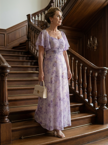 Vaelis | Midi Dress with Flutter Sleeves