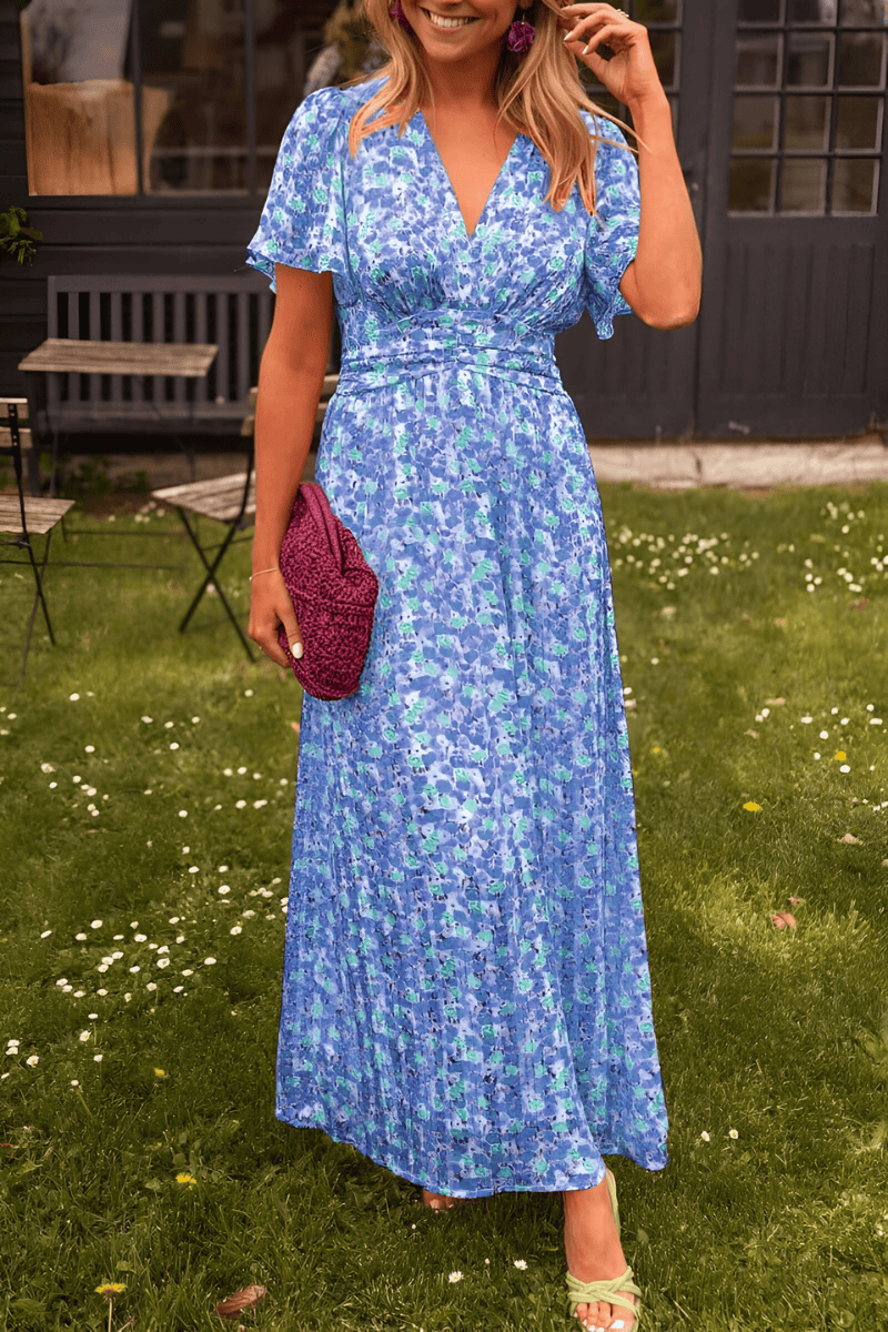 Clemency - V-Neck Feminine Maxi Summer Dress