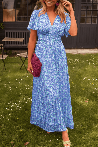 Clemency - V-Neck Feminine Maxi Summer Dress