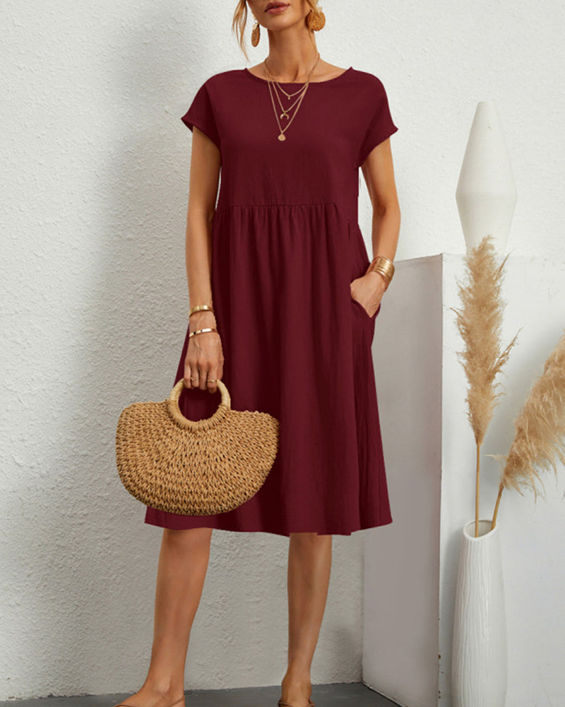 Léonie - Robe ample à encolure ronde