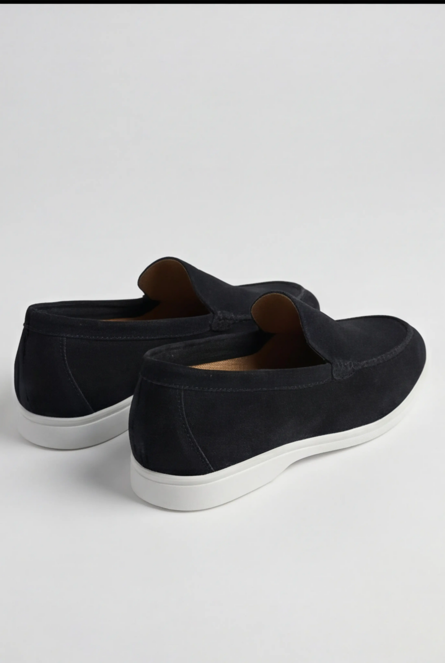 Casual Herre Loafers Slip-On - Sort PU med Ruskindslook - Sort - Loafers - Valmont Wear