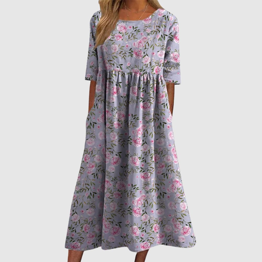 Zoé - Robe boho midi avec imprimé