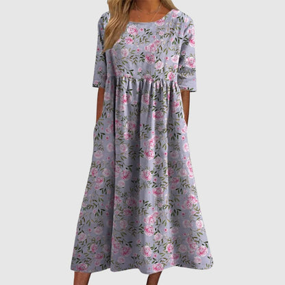 Zoé - Robe boho midi avec imprimé