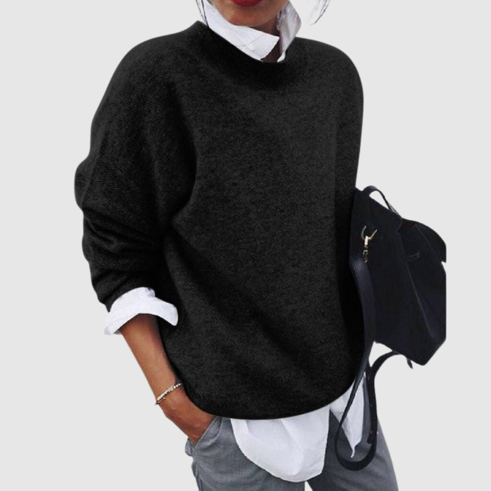 Amelia – Casualowy damski sweter z okrągłym dekoltem