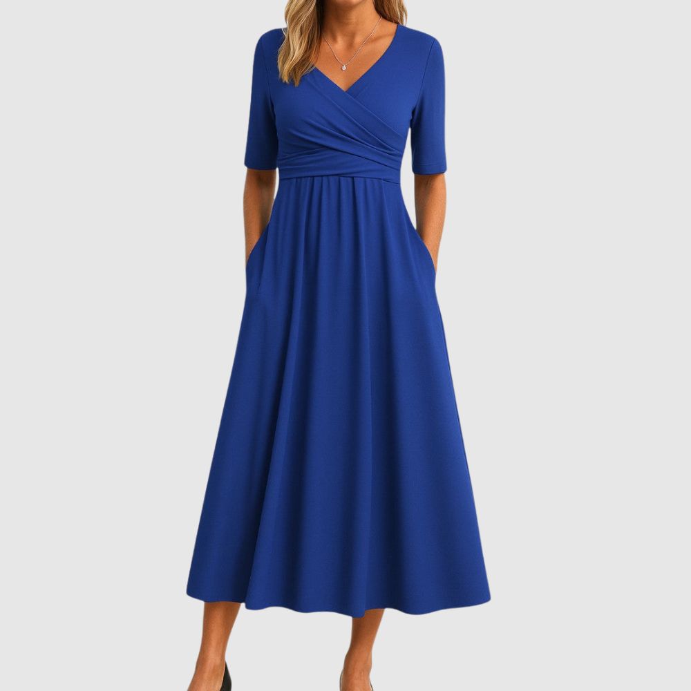 Zoé - Robe midi évasée élégante