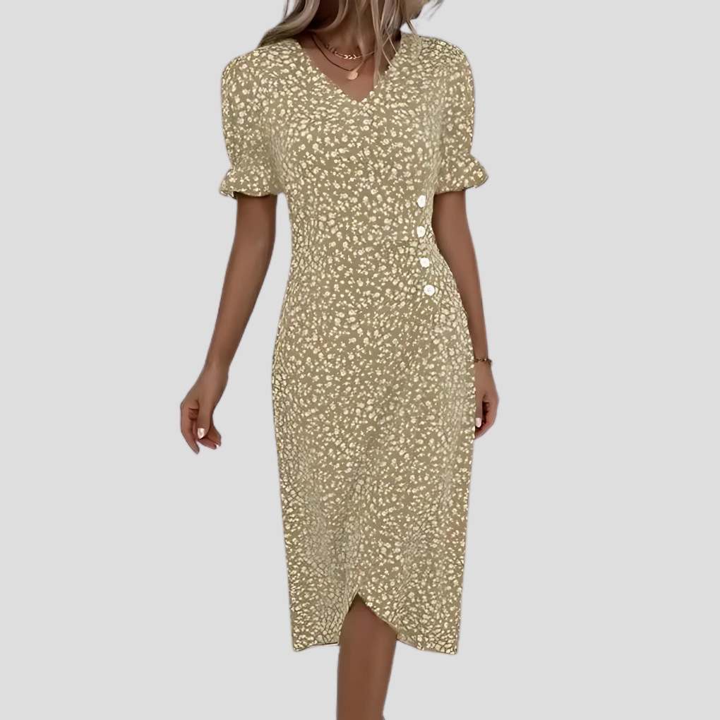 Damska Sukienka Midi W Kwiaty | Elegancki Letni Nadruk