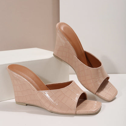 Women's Leather Wedge Cushioned Shoes