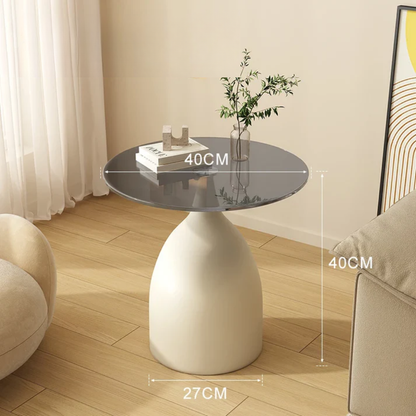 Varellia - Moderne Ronde Glazen Bijzettafel