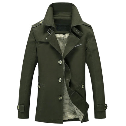 Easton - Lange trenchcoat met knoopsluiting en meerdere zakken