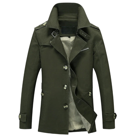 Easton - Lange trenchcoat met knoopsluiting en meerdere zakken