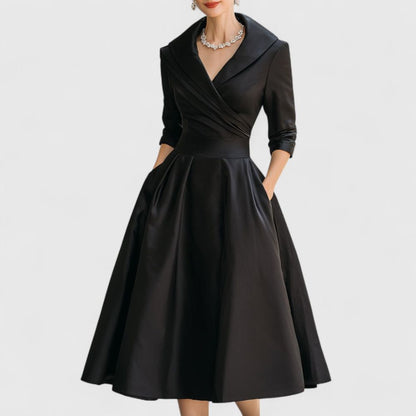 Zoé - Robe midi élégante avec décolleté en portefeuille