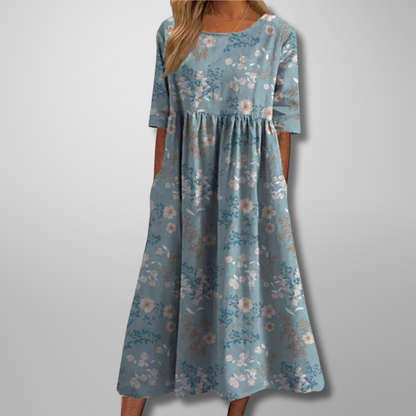 Florine | Elegant Floral Midi Dress