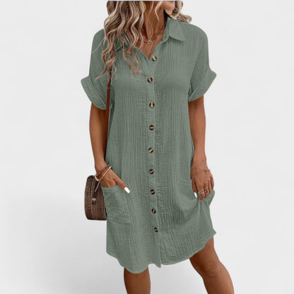 Catarina - Vestido fluido de manga corta