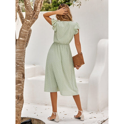 Ella – Robe midi femme à manches volantées