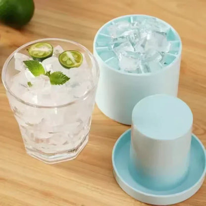 Silikon-Eiswürfelform mit Deckel – Einmal drücken, fertig