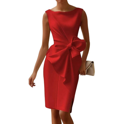 Robe mini sans manches avec nœud sur le côté