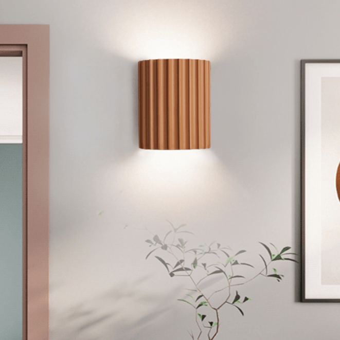 Modern Half-Round Resin Wall Lamp for Living Room | Up & Down Lighting | G9 Dual Light Fixture | Contemporary Indoor Wall Sconce