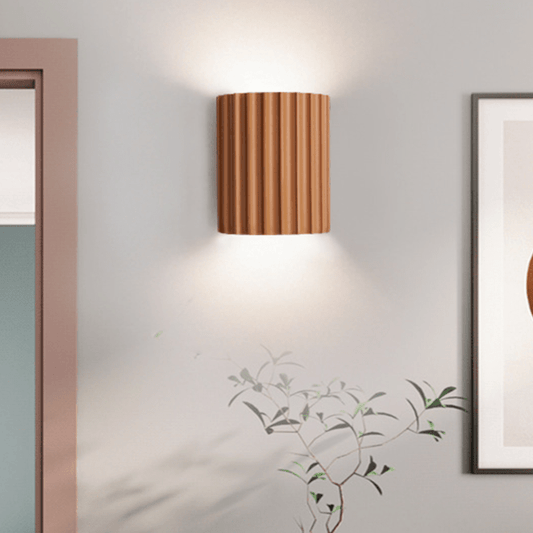Modern Half-Round Resin Wall Lamp for Living Room | Up & Down Lighting | G9 Dual Light Fixture | Contemporary Indoor Wall Sconce