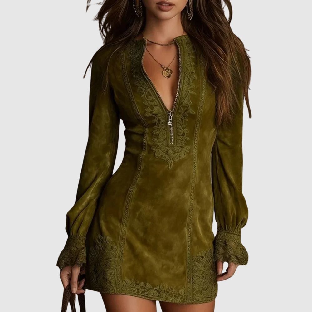 Zoé - Robe mini élégante avec fermeture éclair