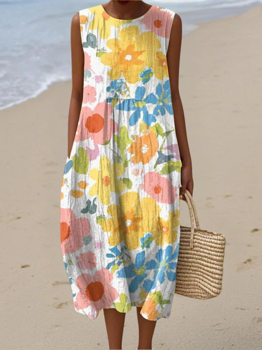 Ella | Robe Midi à Fleurs Pastel