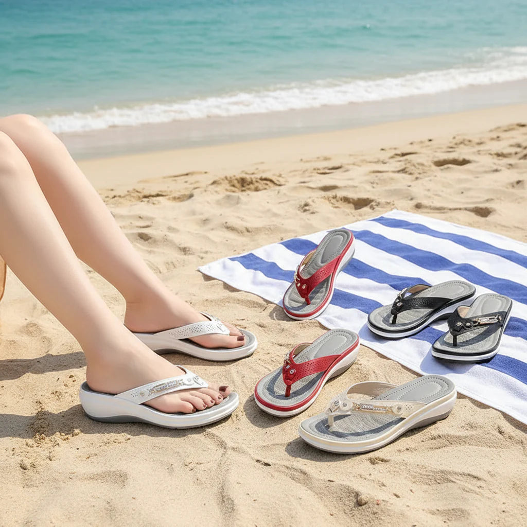 Lagoz Fleur | Orthopedische Dames Slippers met Zachte Zool
