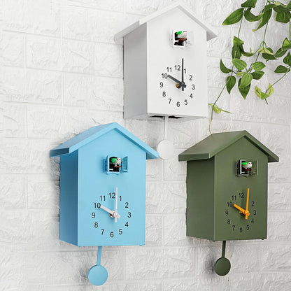 Modern Cuckoo Clock Quartz | CuckooNova Wooden Wall Clock with Sound | Minimalist Design Silent Movement | Living Room Kitchen Decor