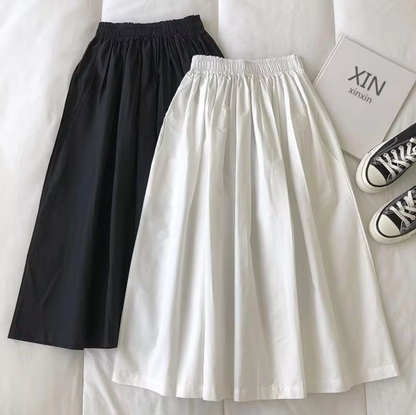 Anya – Jupe large taille haute tendance avec un design plissé élégant et une coupe décontractée