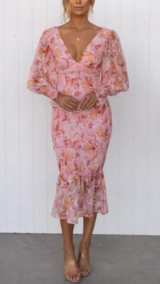 Jessica | Stylish Floral Puff Sleeve Dress