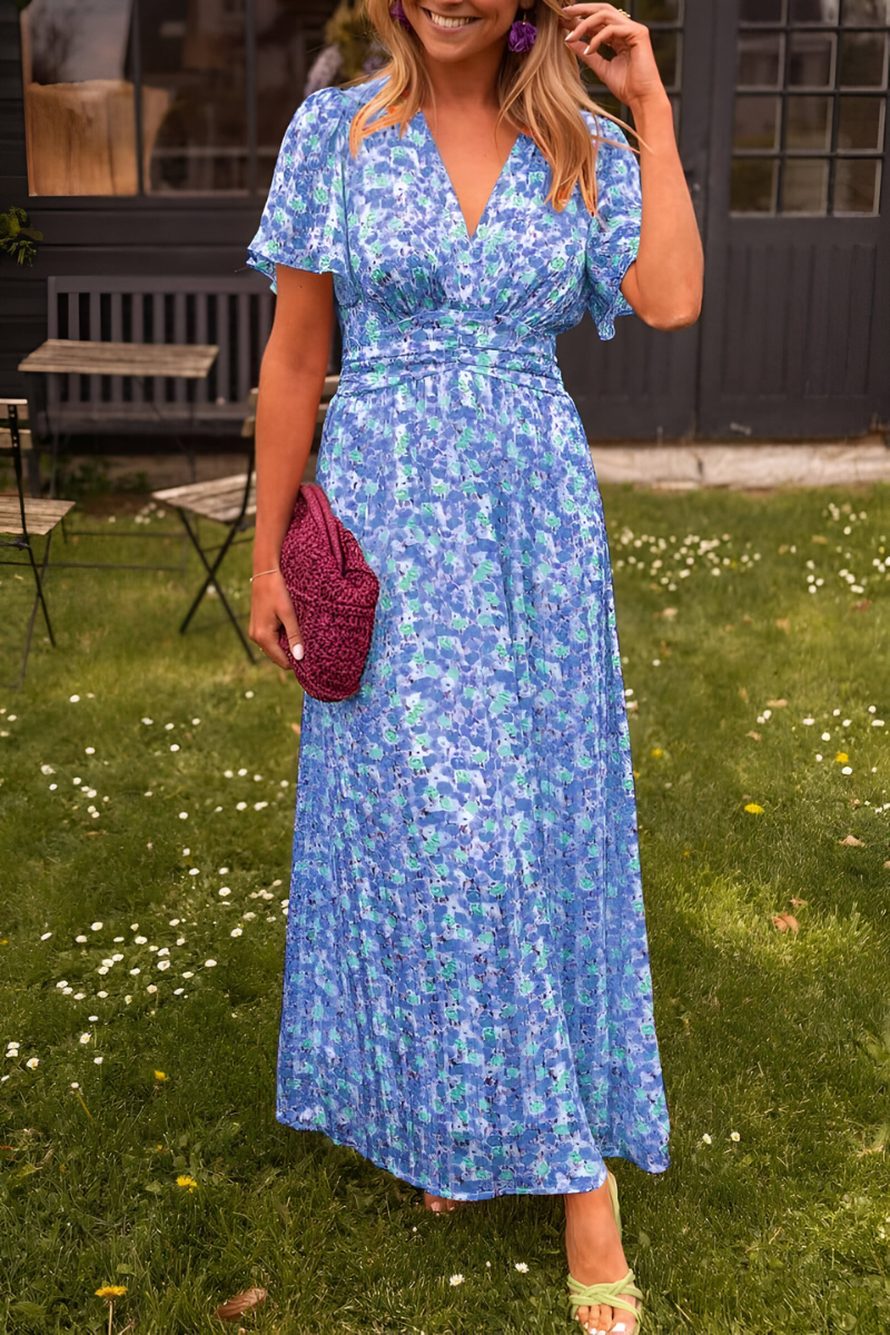 Ava™ | Elegantes Maxikleid mit V-Ausschnitt und femininer Passform