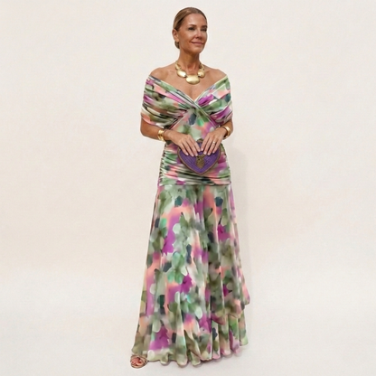 Alondra™ | Robe Longue Florale avec Décolleté en V