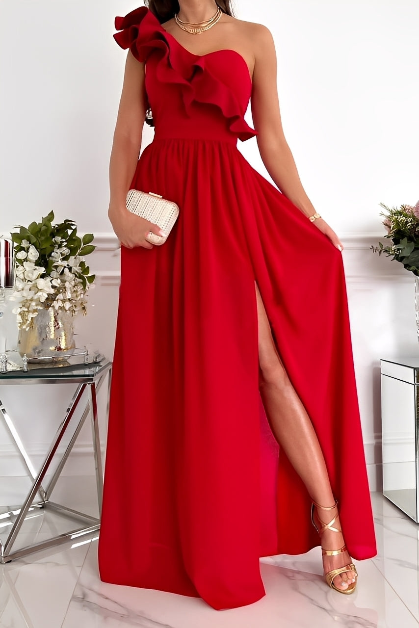 Tahlia - Elegancka sukienka bez ramion z falbankami dla kobiet