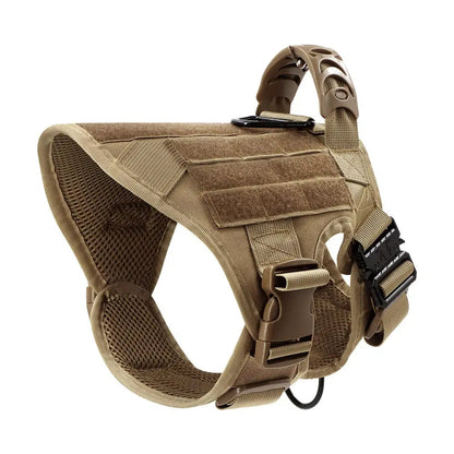 Tactical Dog Harness Heavy Duty Handle 1050D Nylon MOLLE No-Pull Adjustable Large Breeds Training Outdoor Walking Harness Metal D-Ring | Koossa