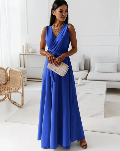 Sophie – Robe longue femme à col en V