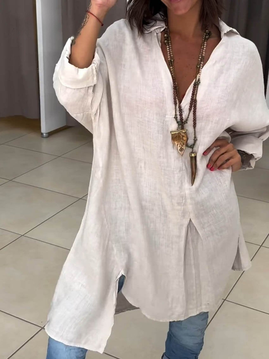 Linen Shirtdress Women's Casual Lightweight Tunic Shirt