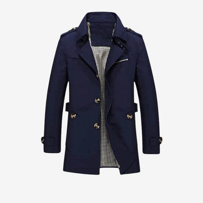 Trench-coat homme manches longues avec col à revers