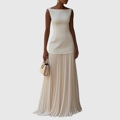 Elżbieta - Sukienka maxi plisowana elegancka