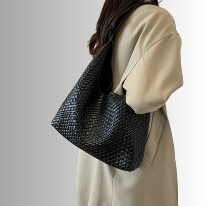 Livia Woven Tote | Vegane Umhängetasche mit Pouch