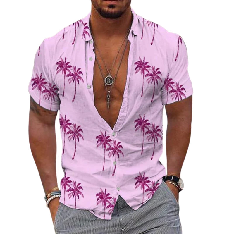 Chemise à manches courtes en tissu léger imprimé