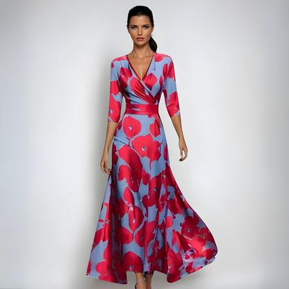 Žaneta – Elegantní zavinovací maxi šaty