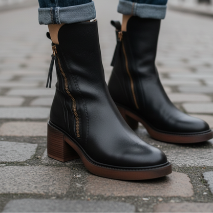 Valorine | Botas De Cuero Negras