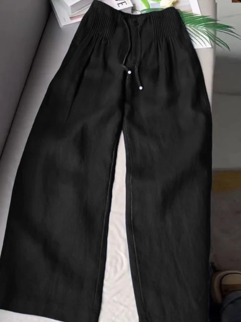Nancy | Wide-leg Pants in Cotton and Linen Blend