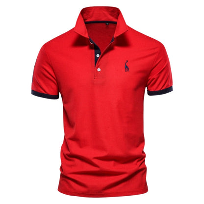 Ethan – Slanke Pasvorm Poloshirt met Knoopkraag en Korte Mouwen