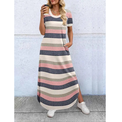 Casual Summer Round Neck Maxi Dress