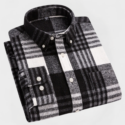 The Modern Gentleman’s Flannel Pattern Button Blouse