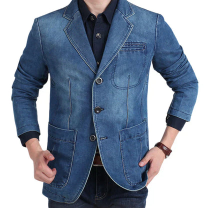Kelvin | Men Trendy Formal casual Denim blazer