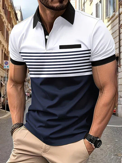Gestreiftes Sommer-Polohemd für Herren – Damian