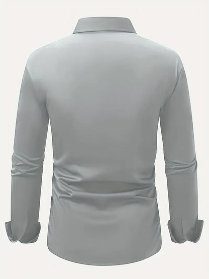 Men’s Breathable Long Sleeve Shirt Smart Casual Comfortable Easy Care Everyday Formal Wear