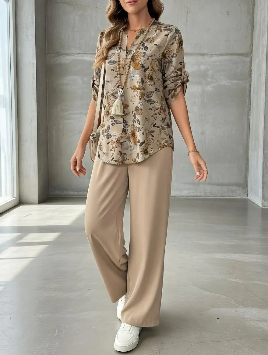 Kresimira - Elegant Floral Two-Piece Set