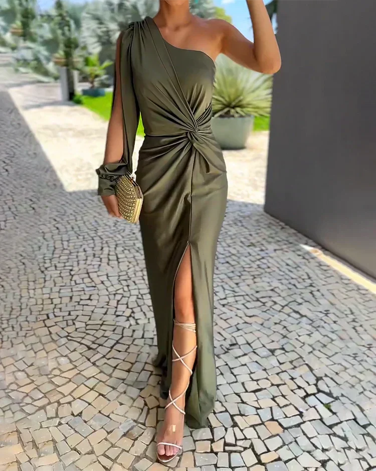 Women's Wedding Guest Pleated Dress