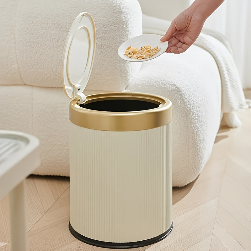 Chic Oval Waste Bin | Touchless Opening Trash Can with Dual Bucket